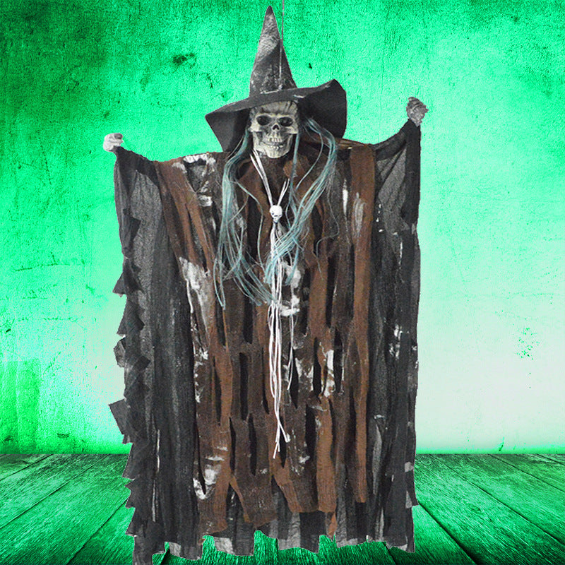 Halloween Voice-Activated Scary Skeleton Witch Decor