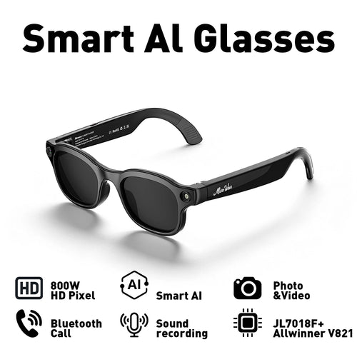 AI Smart Glasses 8 million pixel wide-angle photography, video recording, Bluetooth calling, music, AI intelligent Q&A, photogra