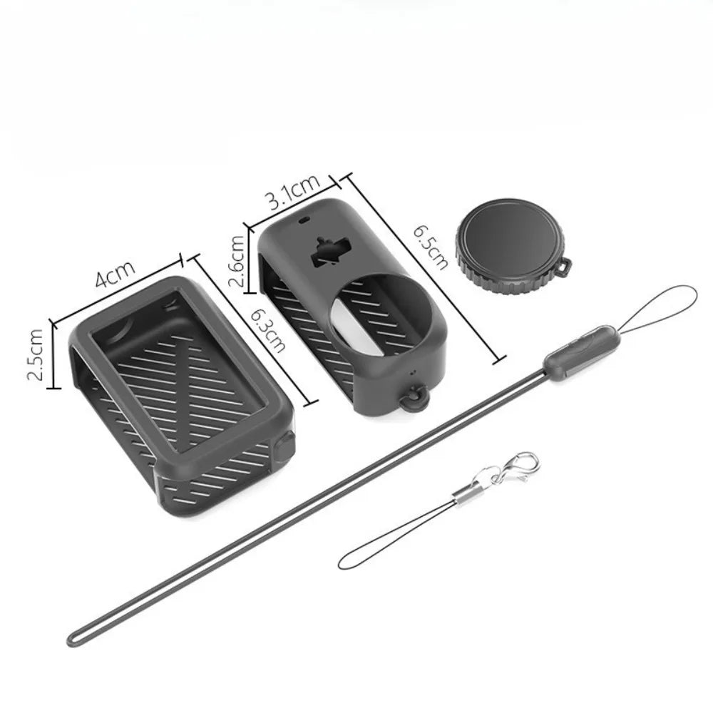 For DJI OSMO Nano Thumb Body Silicone Sleeve Protective Shell with Lens Cover Anti-lost Rope Action Camera Anti-fall Shell Cover
