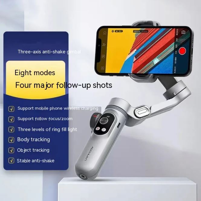 Estabilizador Gimbal PTZ de 3 Ejes para Celular — Anti-vibración Profesional