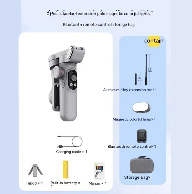 Estabilizador Gimbal PTZ de 3 Ejes para Celular — Anti-vibración Profesional